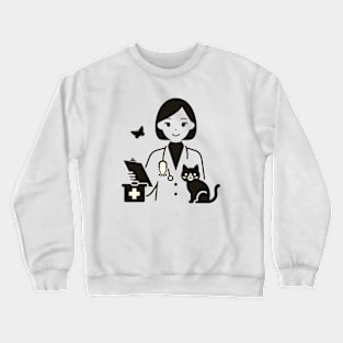 cat doctor and helper Crewneck Sweatshirt